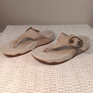 Fitflop women's 'Hooper' suede adjustable buckle flip flops sandals sz 9